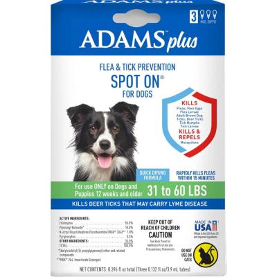 Adams Plus Flea & Tick Spot On For Dogs 31-60 lb. 3 Pack