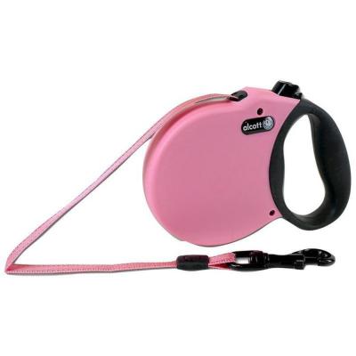 Alcott Adventure Retractable Belt Leash Pink SM 16 ft.