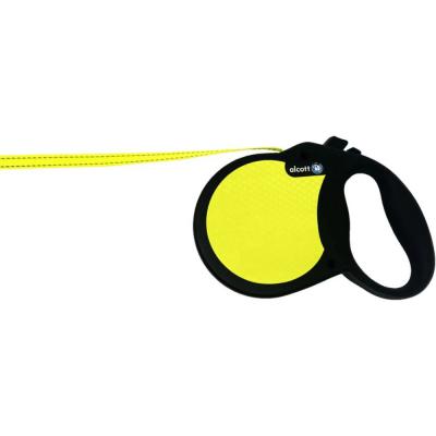 Alcott Visibility Retractable Belt Leash Neon Yellow MD 16 ft.