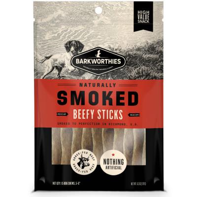 Barkworthies Smoked Beefy Sticks Dog Treat MD 5-6 in. 15 ct
