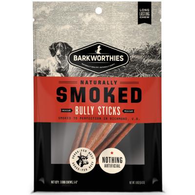 Barkworthies Smoked Bully Sticks Dog Treat 5-6 in. 3 ct