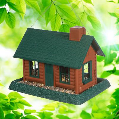 Village Collection Large Log Cabin Bird Feeder
