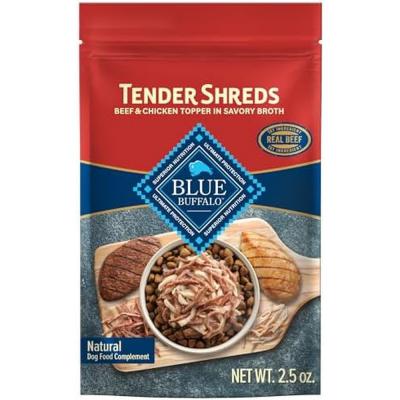 Blue Buffalo Tender Shreds Beef & Chicken Toppers in Savory Broth 2.5 oz.