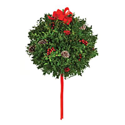 Kissing Ball Boxwood Cones & Berries 12 In.