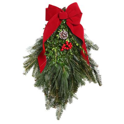 Mixed Evergreen Swag 20 In. With Red Bow
