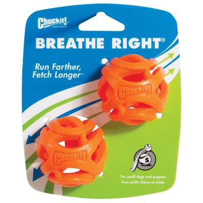 Chuckit! Breathe Right Dog Toy Fetch Ball Orange 2 Pack