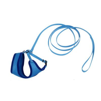Coastal Comfort Soft Adjustable Mesh Cat Harness & Leash Combo Blue Lagoon 3/8 in. X 14-16 in. XS