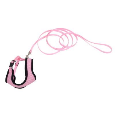 Coastal Comfort Soft Adjustable Mesh Cat Harness & Leash Combo Bright Pink 3/8 in. X 14-16 in. XS
