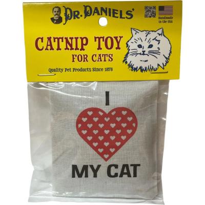 Dr. Daniels I Love My Cat Toy 100% Catnip Filled White