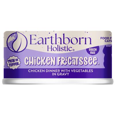 Earthborn Chicken Fricatssee Chicken Dinner with Vegetables in Gravy Grain Free Cat Food 5.5 oz.