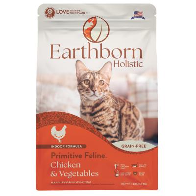 Earthborn Holistic Indoor Grain-Free Primitive Feline Chicken & Vegetables Formula For Cats & Kittens 4 lb.