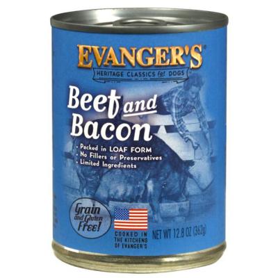 Evanger's Heritage Classic Wet Dog Food Beef & Bacon 12.8 oz.