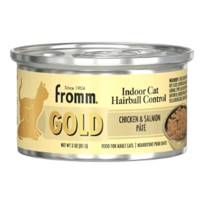 Fromm Cat Gold Indoor Cat Hairball Control Chicken & Salmon Pate 3 oz. - 12 Pack