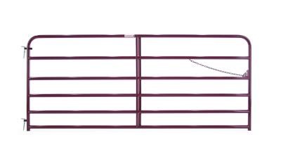 10 ft. x 50 in. Red 6-Bar Tube Gate