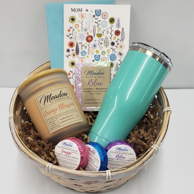 Mother's Day Gift Basket Soy Candle & Orca Chaser