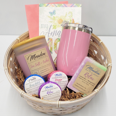 Mother's Day Gift Basket Soy Candle & Orca Vino