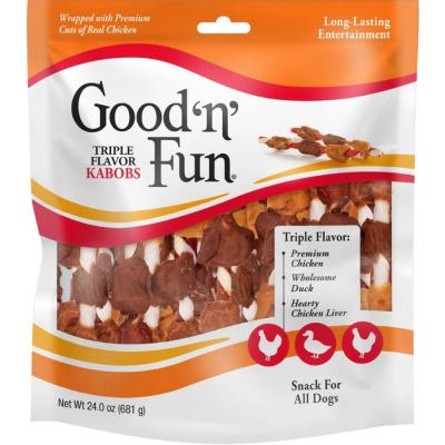 Good 'N' Fun Triple Flavor Kabobs Chicken, Duck & Liver 24 oz.