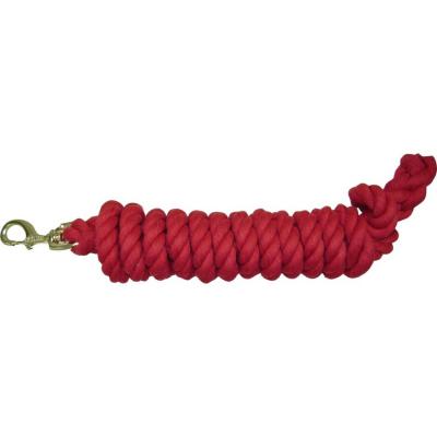 Hamilton Cotton Rope Lead W/Brass Bolt Snap RED 10 ft.