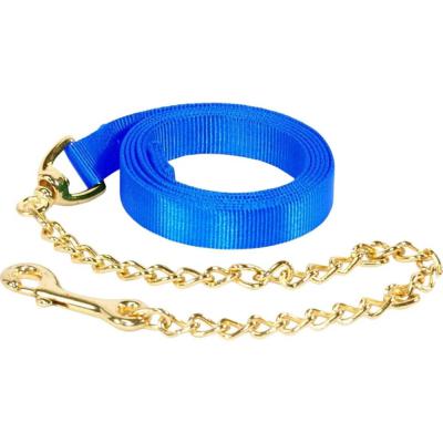 Hamilton Nylon Lead W/Chain & Snap Blue 7 ft.