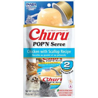 Churu Pop'N Serve Cat Treat Chicken With Scallop 2.46 oz.