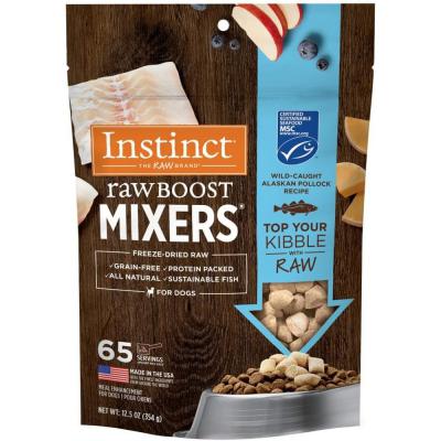 Instinct Raw Boost Mixers Freeze-Dried Raw Dog Food Topper Wild-Caught Alaskan Pollock Recipe 12.5 oz.