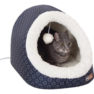 K&H Heated Kitty Hut Blue 15X15X12 in.