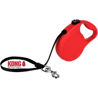 KONG Alcott Trail Retractable Dog Leash Small Red 16 ft.