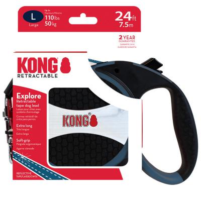 KONG Explore Retractable Dog Leash Blue LG 24 ft.
