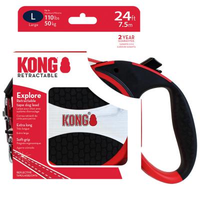 KONG Explore Retractable Dog Leash Red LG 24 ft.