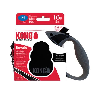 KONG Terrain Retractable Dog Leash Black MD 16 ft.