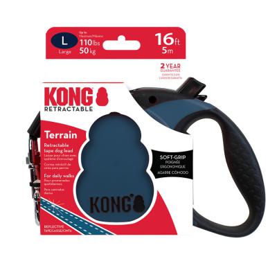 KONG Terrain Retractable Dog Leash Blue LG 16 ft.