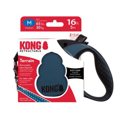 KONG Terrain Retractable Dog Leash Blue MD 16 ft.
