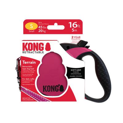 KONG Terrain Retractable Dog Leash Fuchsia SM 16 ft.