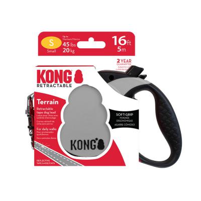 KONG Terrain Retractable Dog Leash Grey SM 16 ft.