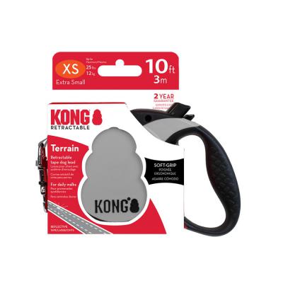KONG Terrain Retractable Dog Leash Grey XS 10 ft.