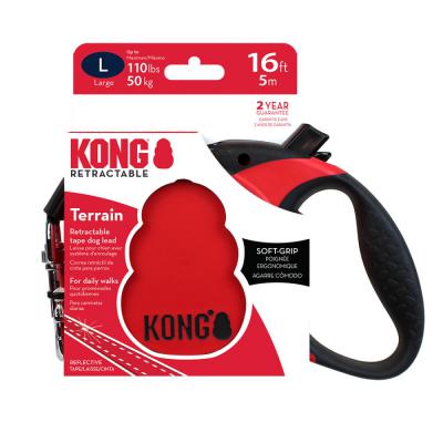 KONG Terrain Retractable Dog Leash Red LG 16 ft.