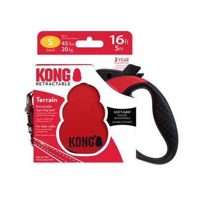 KONG Terrain Retractable Dog Leash Red SM 16 ft.