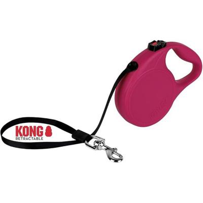 Kong Trail Retractable Dog Leash Fuschia MD 16 ft.