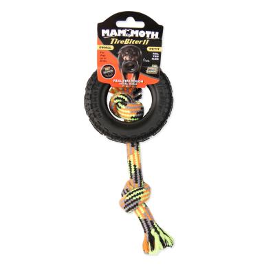 Mammoth TireBiter II with Rope Dog Toy MultiColor 3.75 in. SM