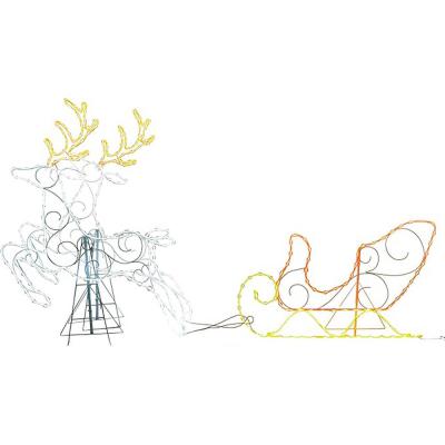 Merrily 48" Sleigh & Deer LED Lights