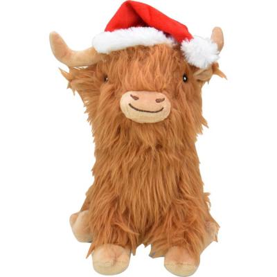 Multipet Holiday Highland Cow Plush Dog Toy