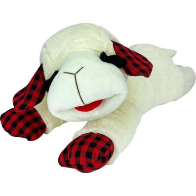 Multipet Holiday Jumbo Lamb Chop Dog Toy White/Red 24 in.