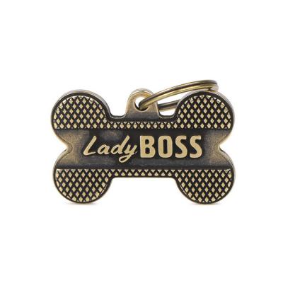MyFamily Bronx "Lady Boss" Big Bone ID Tag in English Brass