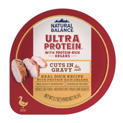 Natural Balance Pet Foods Ultra Protein Cuts in Gravy Wet Cat Food Duck Recipe 2.7 oz.