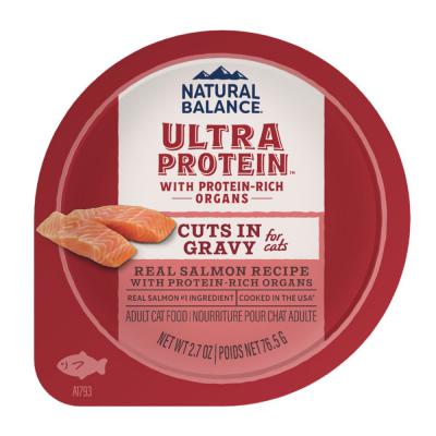 Natural Balance Pet Foods Ultra Protein Cuts in Gravy Wet Cat Food Salmon Recipe 2.7 oz.