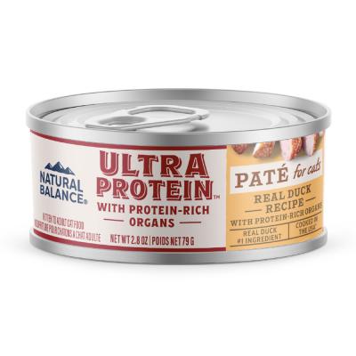 Natural Balance Pet Foods Ultra Protein Pate Canned Cat Food Duck Recipe 2.8 oz.