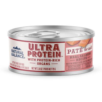 Natural Balance Pet Foods Ultra Protein Pate Canned Cat Food Salmon Recipe 2.8 oz.