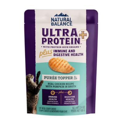 Natural Balance Ultra Protein+ Immune & Digestive Health Puree Cat Food Topper 2.4 oz.