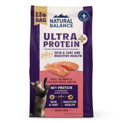 Natural Balance Pet Foods Ultra Protein+ Skin & Coat and Digestive Health Dry Cat Food Salmon & Chicken Meal Recipe