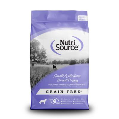 NutriSource Small & Medium Breed Puppy Grain Free Dry Dog Food Turkey & Whitefish 5 lb.
